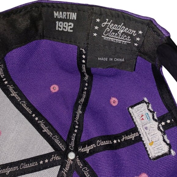 Martin 1992 Purple Snapback Hat Geometric Brim Nostalgia Streetwear Hip-Hop - Picture 5 of 7